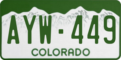 CO license plate AYW449