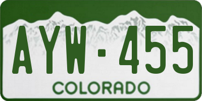 CO license plate AYW455