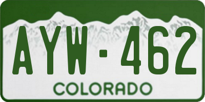 CO license plate AYW462