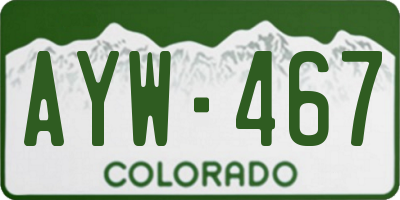 CO license plate AYW467