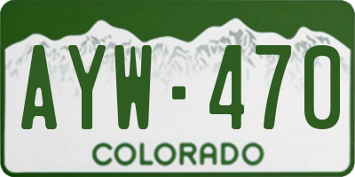 CO license plate AYW470