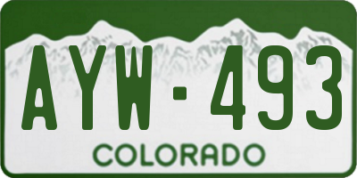 CO license plate AYW493
