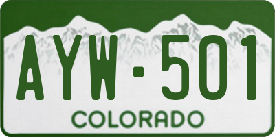 CO license plate AYW501
