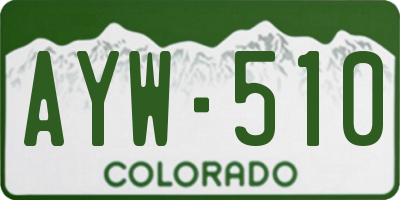 CO license plate AYW510
