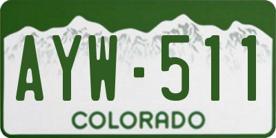 CO license plate AYW511
