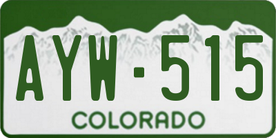 CO license plate AYW515