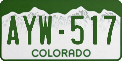 CO license plate AYW517