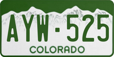 CO license plate AYW525
