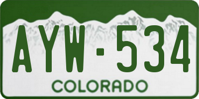 CO license plate AYW534