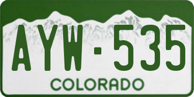 CO license plate AYW535