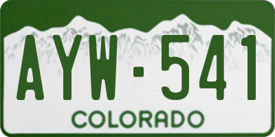 CO license plate AYW541