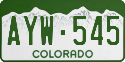 CO license plate AYW545