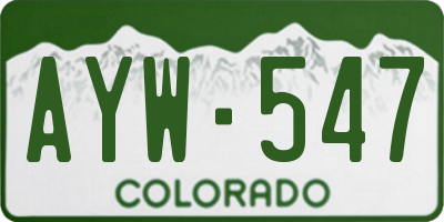 CO license plate AYW547