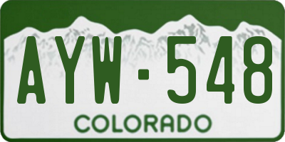 CO license plate AYW548