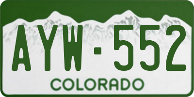 CO license plate AYW552