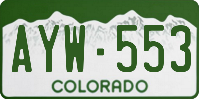CO license plate AYW553