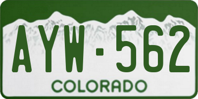 CO license plate AYW562
