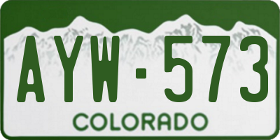 CO license plate AYW573