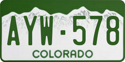 CO license plate AYW578