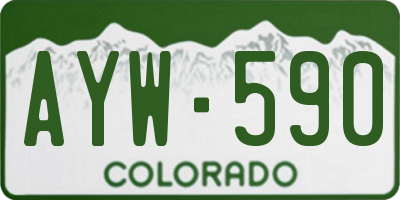 CO license plate AYW590