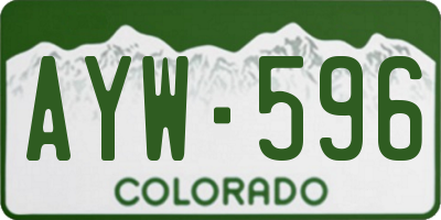 CO license plate AYW596