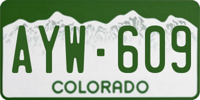 CO license plate AYW609
