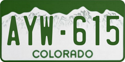 CO license plate AYW615