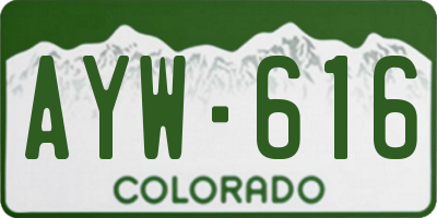 CO license plate AYW616