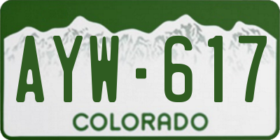 CO license plate AYW617
