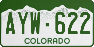 CO license plate AYW622