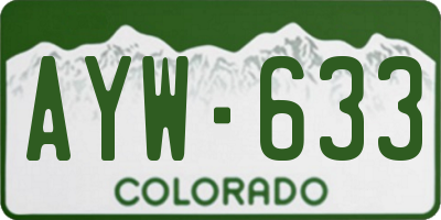 CO license plate AYW633