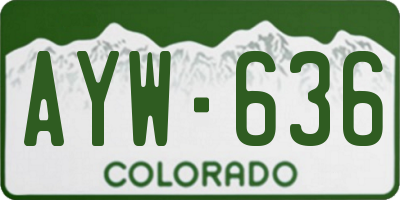 CO license plate AYW636