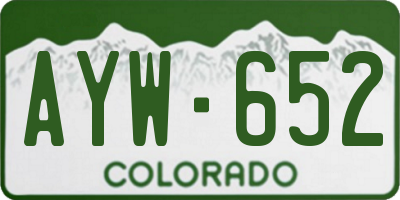 CO license plate AYW652
