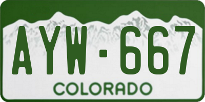 CO license plate AYW667