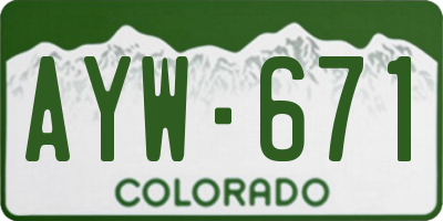 CO license plate AYW671