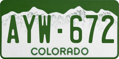 CO license plate AYW672