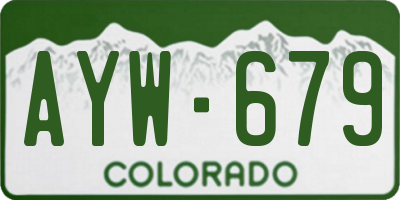 CO license plate AYW679