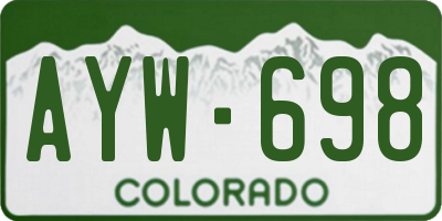 CO license plate AYW698