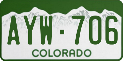 CO license plate AYW706
