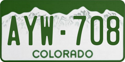CO license plate AYW708