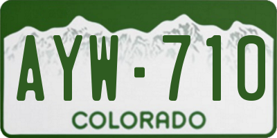 CO license plate AYW710