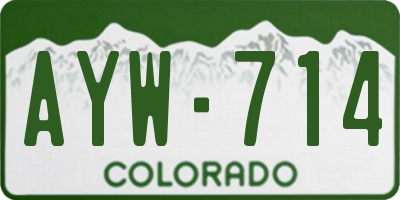 CO license plate AYW714