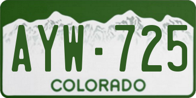 CO license plate AYW725