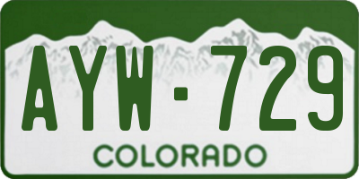 CO license plate AYW729