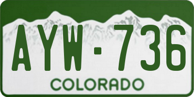 CO license plate AYW736