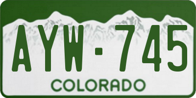 CO license plate AYW745