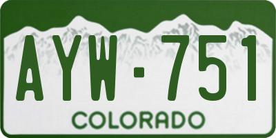 CO license plate AYW751