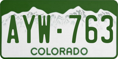 CO license plate AYW763