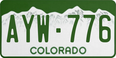 CO license plate AYW776
