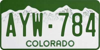 CO license plate AYW784